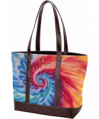 The Tote Bag For Women,Tote Bag With Zipper,Canvas Tote Bag,Bright Watercolor Tie Dye Handbags $21.48 Totes