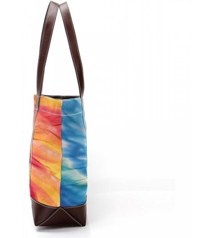 The Tote Bag For Women,Tote Bag With Zipper,Canvas Tote Bag,Bright Watercolor Tie Dye Handbags $21.48 Totes