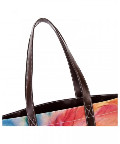 The Tote Bag For Women,Tote Bag With Zipper,Canvas Tote Bag,Bright Watercolor Tie Dye Handbags $21.48 Totes