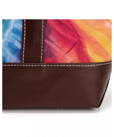 The Tote Bag For Women,Tote Bag With Zipper,Canvas Tote Bag,Bright Watercolor Tie Dye Handbags $21.48 Totes