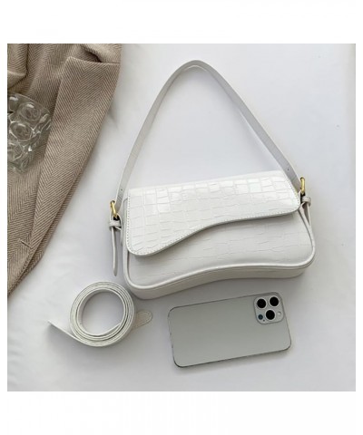 Small Shoulder Bag Y2K Purse for Women Crocodile Handbag Clutch Purse Classic Retro Crossbody Bag Satchel A05-white Crocodile...