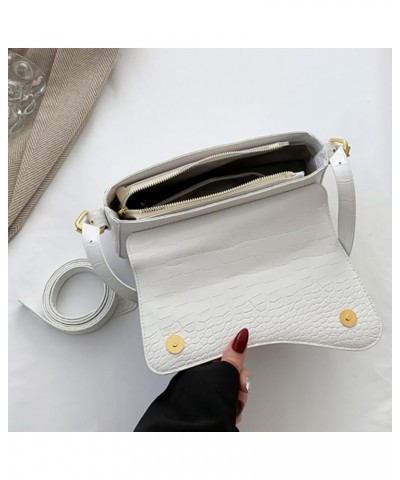 Small Shoulder Bag Y2K Purse for Women Crocodile Handbag Clutch Purse Classic Retro Crossbody Bag Satchel A05-white Crocodile...