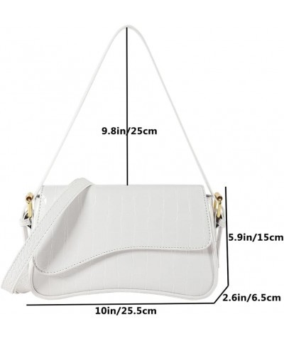 Small Shoulder Bag Y2K Purse for Women Crocodile Handbag Clutch Purse Classic Retro Crossbody Bag Satchel A05-white Crocodile...