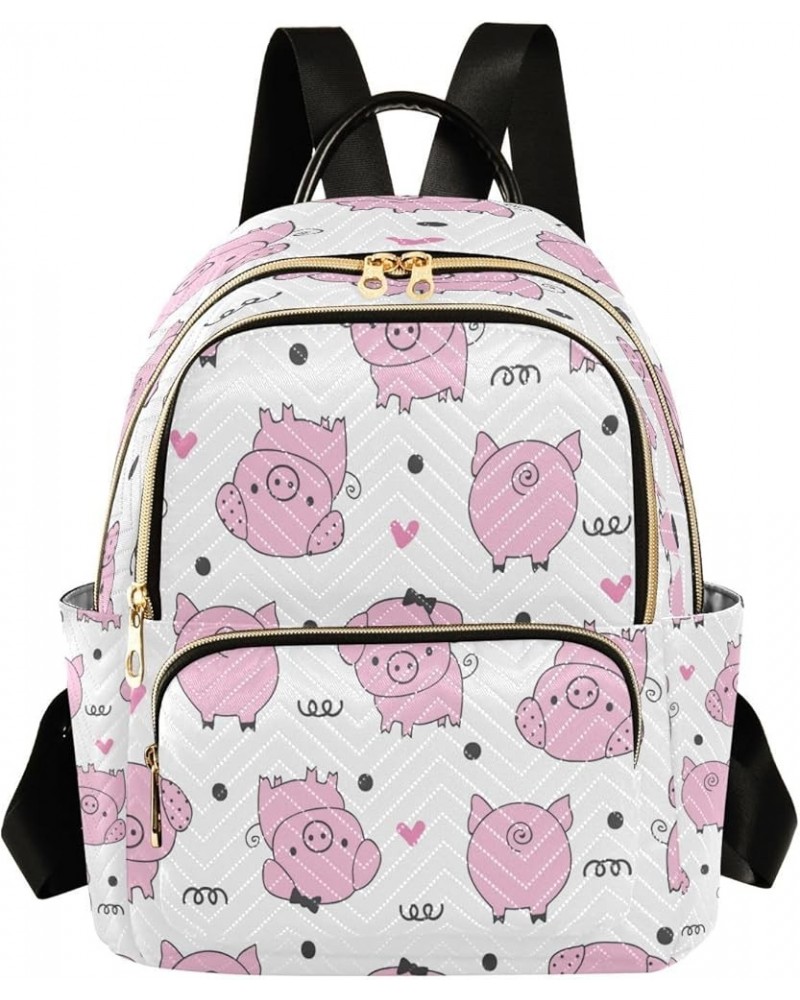 Women Backpack Purse Pig Heart Fashion Shoulder Bags Travel Backpack Small Daypacks M Medium $11.70 Backpacks