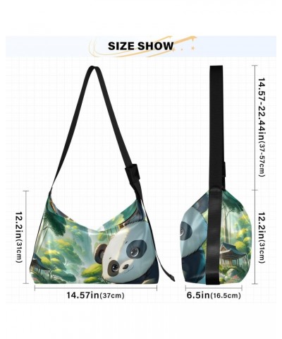 Hobo Handbag for Women Men Forest Panda Fashion Casual Shoulder Bag Purse Anime Artistic Leather Crossbody Bags Big Capacity ...