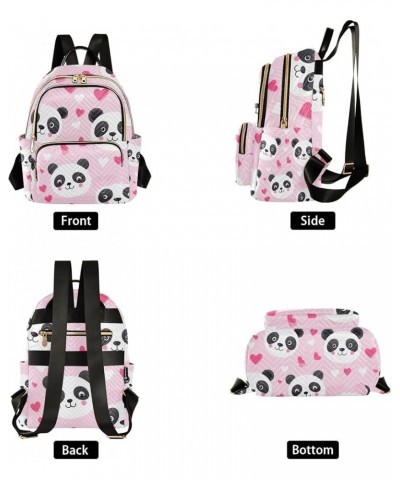 Small Backpack Purse for Women, Pink Heart Panda Travel Bag Casual Daypack Shoulder Bag Small $20.51 Backpacks