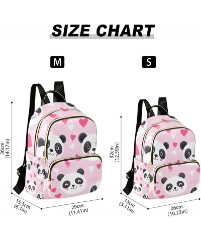 Small Backpack Purse for Women, Pink Heart Panda Travel Bag Casual Daypack Shoulder Bag Small $20.51 Backpacks