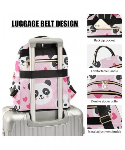 Small Backpack Purse for Women, Pink Heart Panda Travel Bag Casual Daypack Shoulder Bag Small $20.51 Backpacks