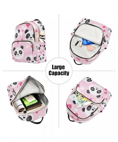 Small Backpack Purse for Women, Pink Heart Panda Travel Bag Casual Daypack Shoulder Bag Small $20.51 Backpacks