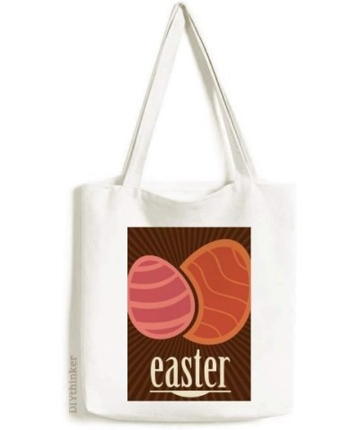 Easter Festival Red Egg Pattern Tote Canvas Bag Shopping Satchel Casual Handbag $13.02 Totes