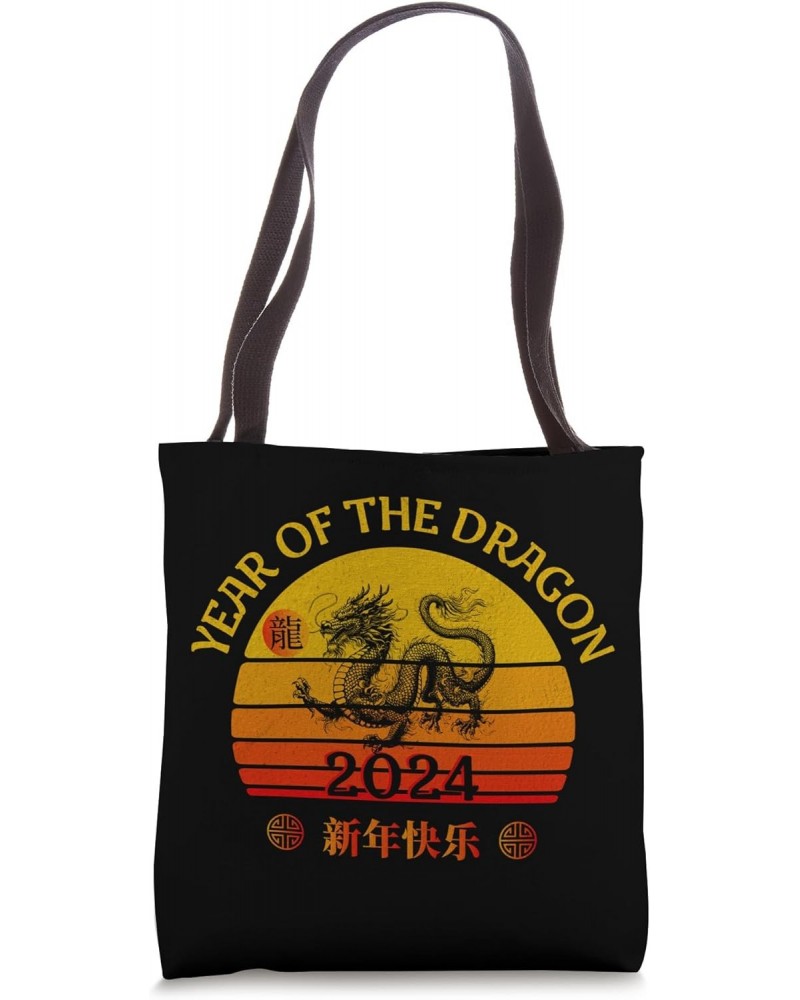 Lunar New Year of the Dragon Happy Chinese New Year 2024 Tote Bag $10.75 Totes