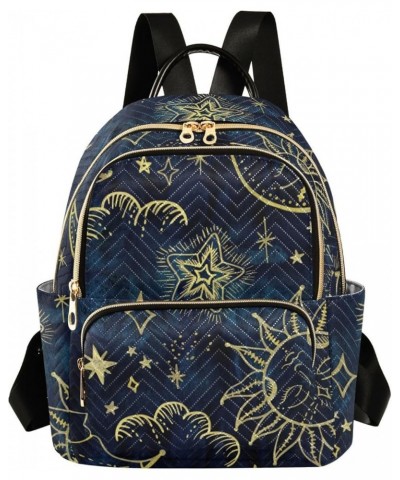 Moon Sun Star Navy Fashion Travel Backpack for Women Multi Pockets Lightweight Purse for Women-M Multicolor Medium $19.59 Bac...