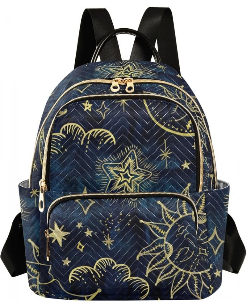 Moon Sun Star Navy Fashion Travel Backpack for Women Multi Pockets Lightweight Purse for Women-M Multicolor Medium $19.59 Bac...