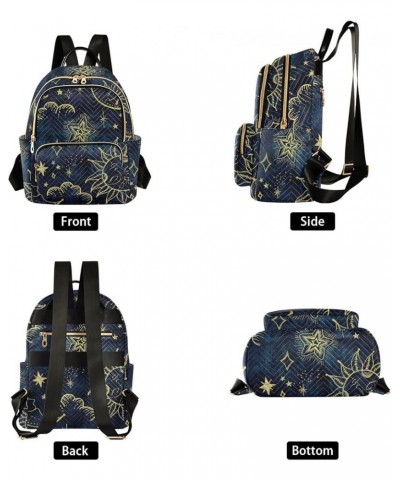 Moon Sun Star Navy Fashion Travel Backpack for Women Multi Pockets Lightweight Purse for Women-M Multicolor Medium $19.59 Bac...