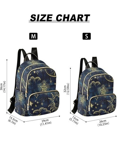 Moon Sun Star Navy Fashion Travel Backpack for Women Multi Pockets Lightweight Purse for Women-M Multicolor Medium $19.59 Bac...