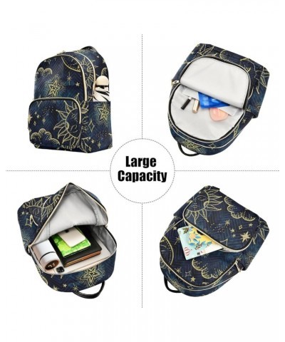 Moon Sun Star Navy Fashion Travel Backpack for Women Multi Pockets Lightweight Purse for Women-M Multicolor Medium $19.59 Bac...