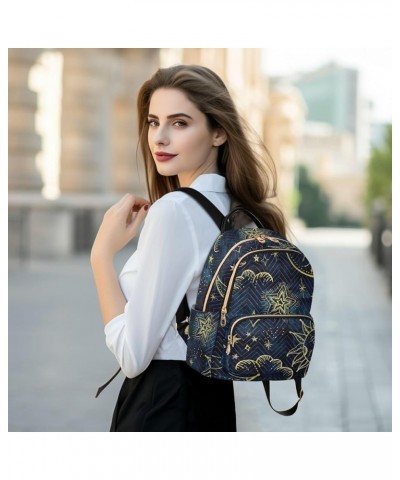 Moon Sun Star Navy Fashion Travel Backpack for Women Multi Pockets Lightweight Purse for Women-M Multicolor Medium $19.59 Bac...