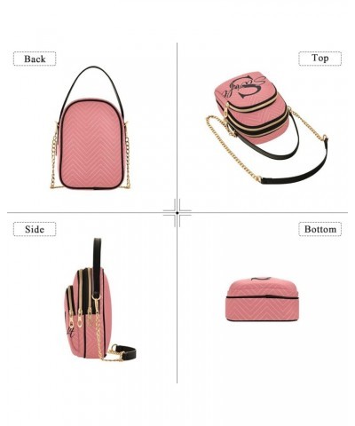 Custom Light Pink Crossbody Bags for Women Travel Crossbody Bags Phone Bags Wallet with Chain Strap 07 $9.24 Crossbody Bags