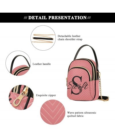 Custom Light Pink Crossbody Bags for Women Travel Crossbody Bags Phone Bags Wallet with Chain Strap 07 $9.24 Crossbody Bags