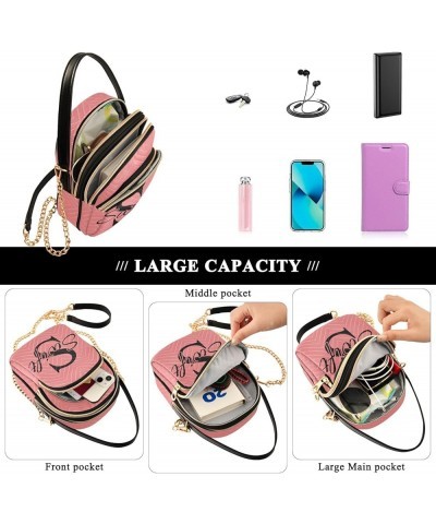 Custom Light Pink Crossbody Bags for Women Travel Crossbody Bags Phone Bags Wallet with Chain Strap 07 $9.24 Crossbody Bags