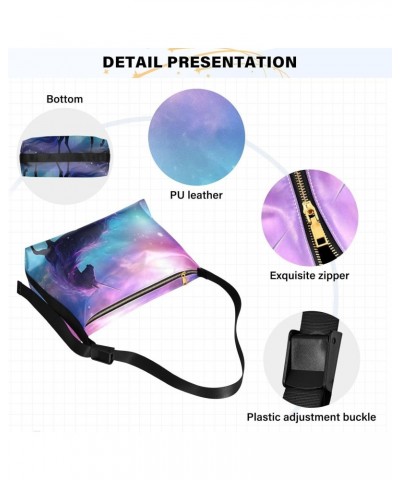 Starry Night Unicorn Shoulder Bag for Women Waterproof PU Leather Hobo Bags Crossbody Purse with Zipper Closure $18.14 Should...