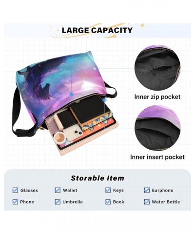 Starry Night Unicorn Shoulder Bag for Women Waterproof PU Leather Hobo Bags Crossbody Purse with Zipper Closure $18.14 Should...