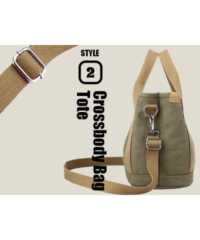 Small Tote Bag for Women with Compartments Pockets Zipper, Top Canvas Design, Hand Carry Crossbody Khaki $15.80 Totes