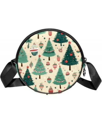 Women Fashionable Crossbody Bag – Versatile Round Bag for Every Occasion, Christmas Tree Print Color3 $10.29 Crossbody Bags