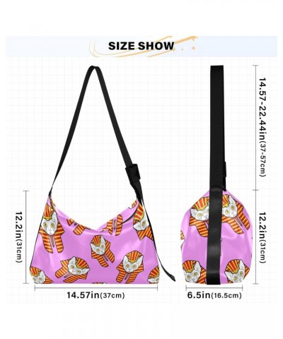 Ethnic Sphynx Cat Hobo Crossbody Bags for Women Leather Large Shoulder Bag Cross Body Trendy Womens Tote Bags Handbag for Tra...