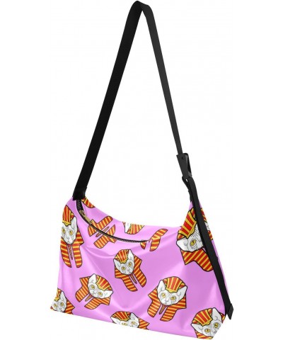 Ethnic Sphynx Cat Hobo Crossbody Bags for Women Leather Large Shoulder Bag Cross Body Trendy Womens Tote Bags Handbag for Tra...