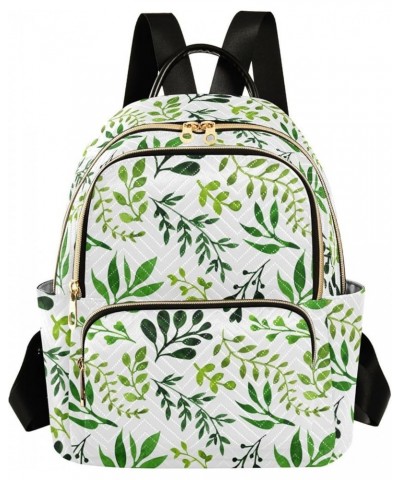 Watercolor Green Plants Backpack Purse for Women Fashion Travel Bag Ladies Shoulder Bags Sports Hiking Ladies Daypack,S Small...