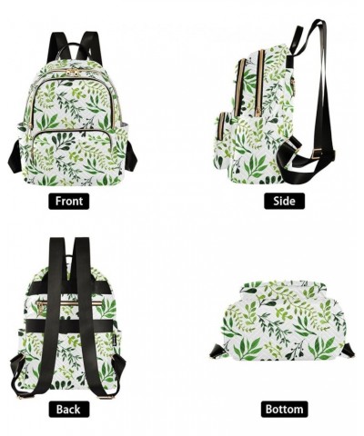 Watercolor Green Plants Backpack Purse for Women Fashion Travel Bag Ladies Shoulder Bags Sports Hiking Ladies Daypack,S Small...