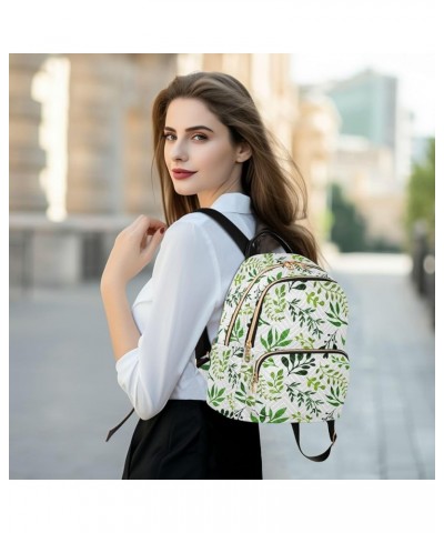 Watercolor Green Plants Backpack Purse for Women Fashion Travel Bag Ladies Shoulder Bags Sports Hiking Ladies Daypack,S Small...