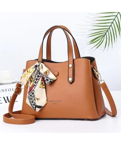 Women's Solid Color Large Capacity Zippered Compartments Satchel Handbag Ladies Tote Shoulder Bags Top Handle Bag Yellow $21....