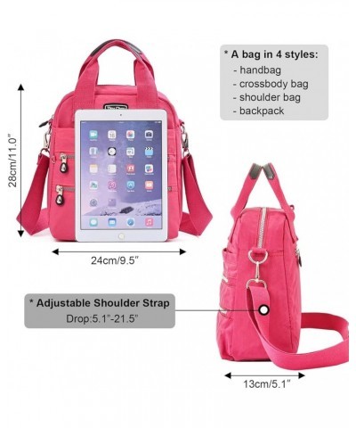 Multi Pockets Hobo Bags for Women, Small Crossbody Shoulder Bag, Travel Backpack Purse, Waterproof Totes Handbags Hot Pink $1...