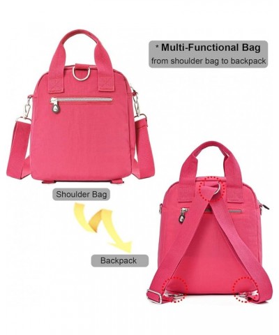 Multi Pockets Hobo Bags for Women, Small Crossbody Shoulder Bag, Travel Backpack Purse, Waterproof Totes Handbags Hot Pink $1...