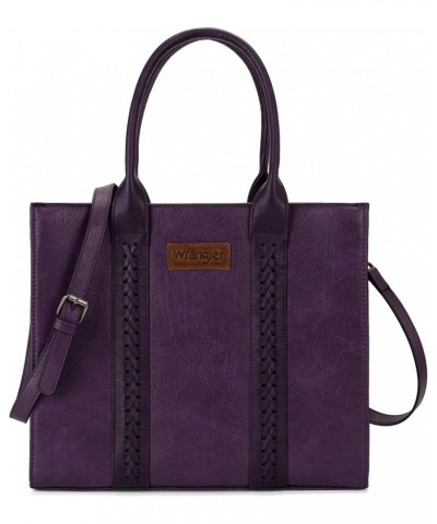 Wrangler Purse for Women Large Work Tote Bags with Strap Vintage Top-Handle Handbags E-purple $41.95 Satchels