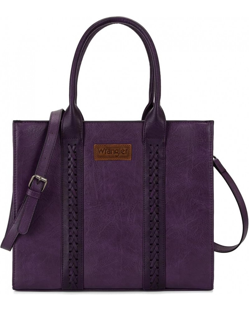 Wrangler Purse for Women Large Work Tote Bags with Strap Vintage Top-Handle Handbags E-purple $41.95 Satchels