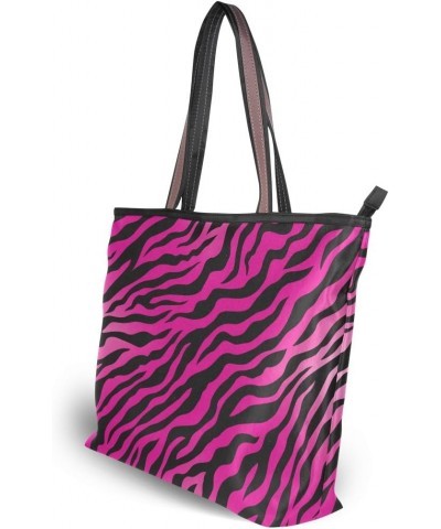 Pink Animal Skin Shoulder Bag Top Handle Tote Bag Handbag for Women $12.40 Handbags