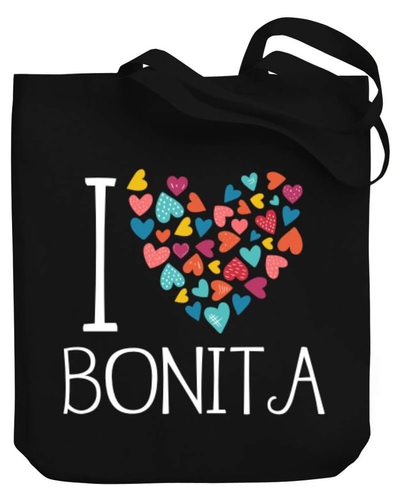 I love Bonita colorful hearts Canvas Tote Bag 10.5" x 16" x 4 $18.80 Totes