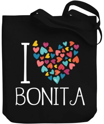 I love Bonita colorful hearts Canvas Tote Bag 10.5" x 16" x 4 $18.80 Totes