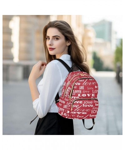 Backpack Purse for Women Valentine's Day Love Letter, Mini Fashion Backpack Red Love Art Lightweight Casual Daypack Shoulder ...