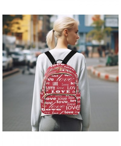 Backpack Purse for Women Valentine's Day Love Letter, Mini Fashion Backpack Red Love Art Lightweight Casual Daypack Shoulder ...