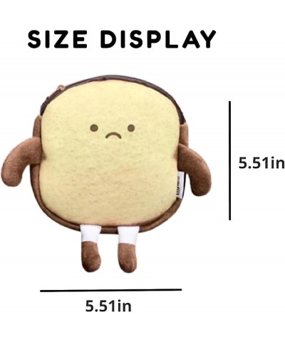 Toast Small Crossbody Purse Plush Bag Cute Travel Phone Purse Kawaii Cross Body Butter Bread Shoulder Purse for Women Unhappy...