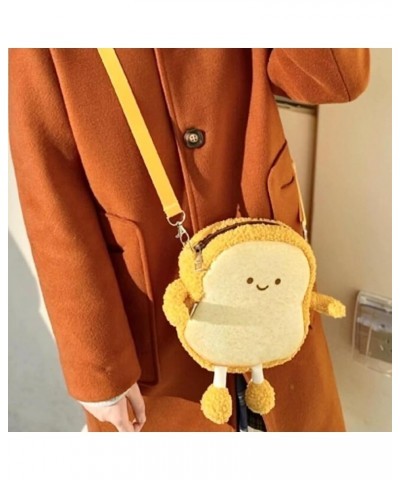 Toast Small Crossbody Purse Plush Bag Cute Travel Phone Purse Kawaii Cross Body Butter Bread Shoulder Purse for Women Unhappy...