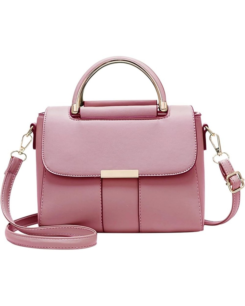 Fashion Shoulder Bag Women Handbag Top-Handle Bag Crossbody Bag Leather Pink $21.82 Shoulder Bags