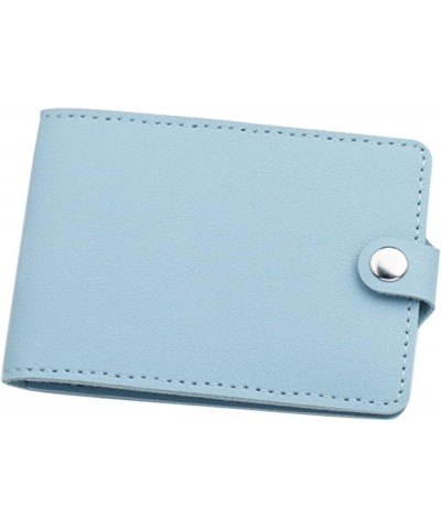 Wallet on A String Fashion ID Short Wallet Solid Color Hasp Purse Card Slots Small Wallet for Women Holder (Purple, A) Blue A...