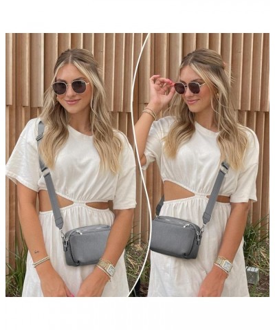 Crossbody Bags for Women Trendy, Multi-Pocket Crossbody Purse, Leather Women's Shoulder Handbags with Wide Strap A-grey $16.1...