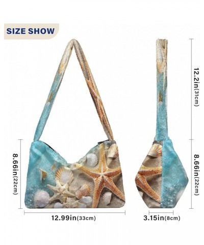 Gingerbread House Ladies Shoulder Handbags, Long Shoulder Bag, Shoulder Bag for Women with Zipper Starfish-2 $14.49 Totes