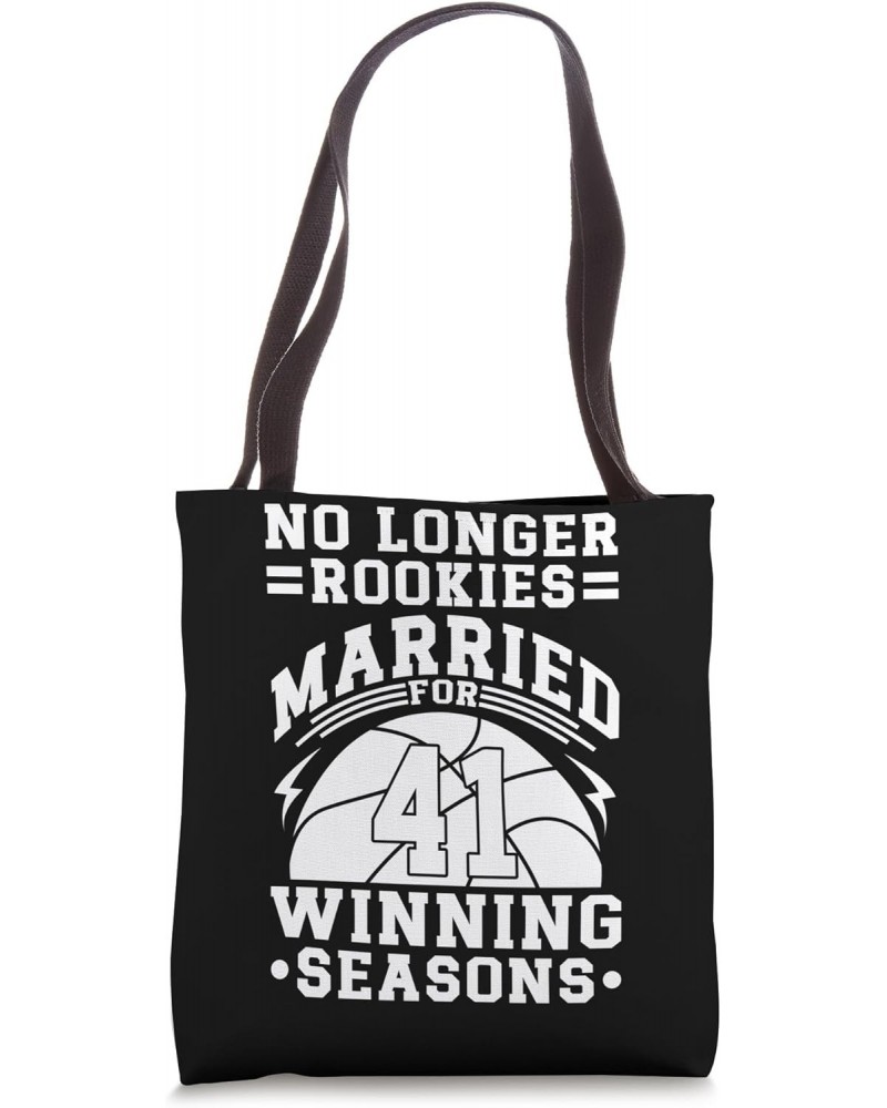 41st Wedding Anniversary Basketball Couple Husband Wife 41 Tote Bag $12.48 Totes